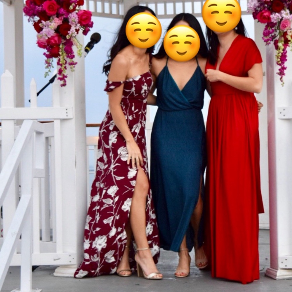 Flynn Skye Bardot Maxi Dress Burgundy